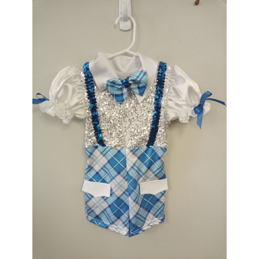 Art Stone Kid's Blue White Silver Dance Costume Size S